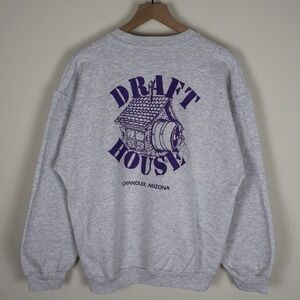 Vintage Draft House Chandler Arizona‎ Sweatshirt Gray Size XL 23x26